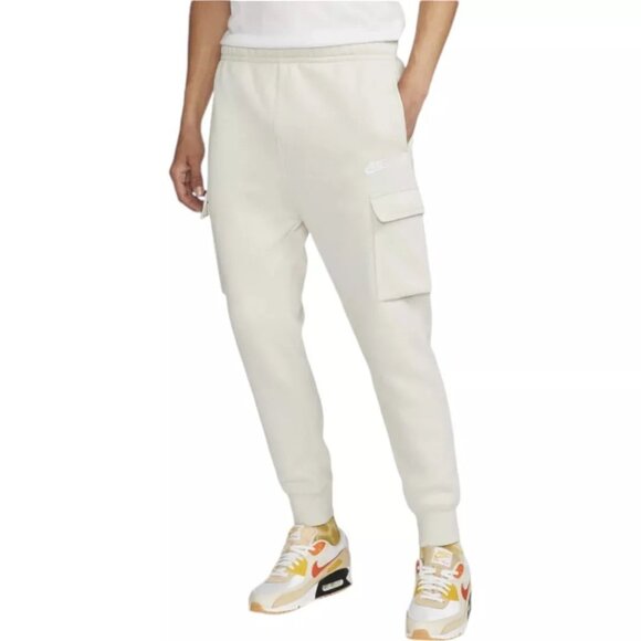 Nike Club Men's Fleece Sweatsuit 2 Pc Tracksuit Matching Bone Beige Tan NWT - Picture 3 of 14